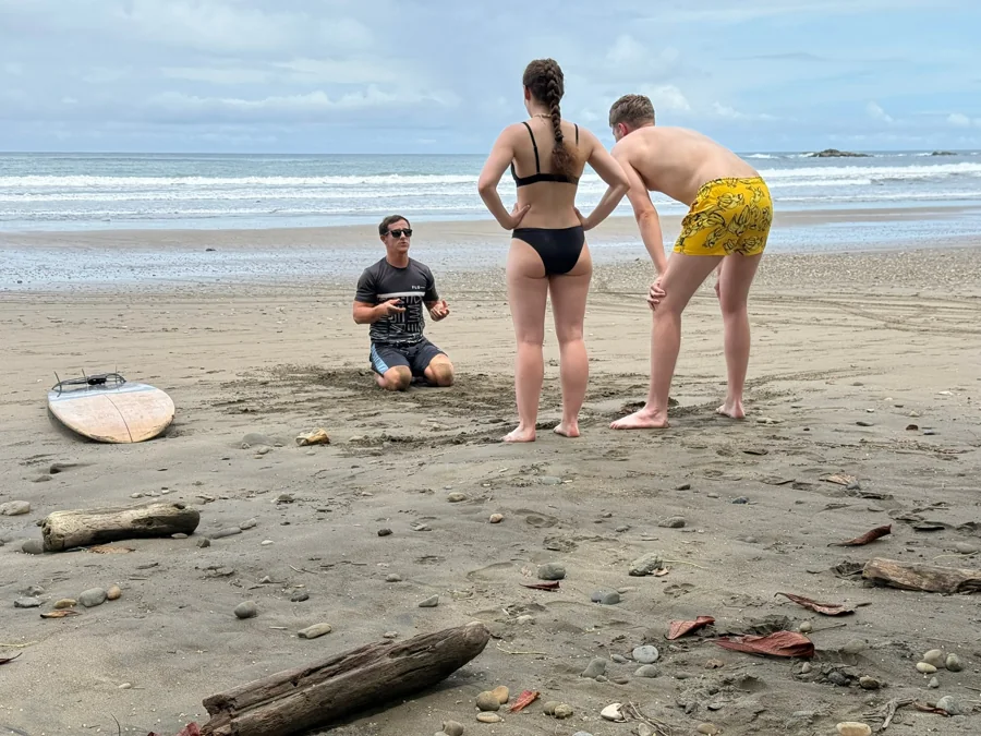 Beach coaching before the next session
