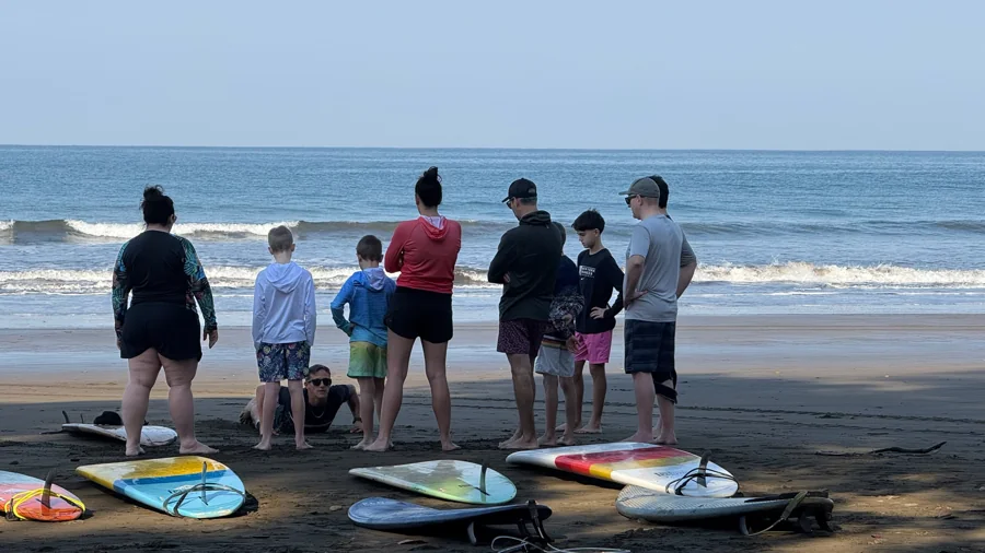 Getting the group ready to paddle out