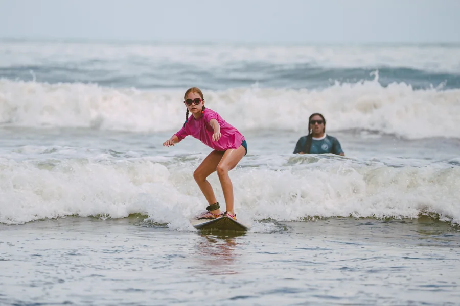 A young surfer finding her feet