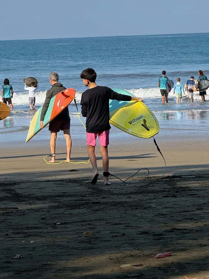 Surf session on the beach