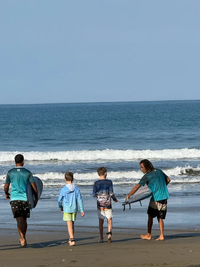 Surf session on the beach