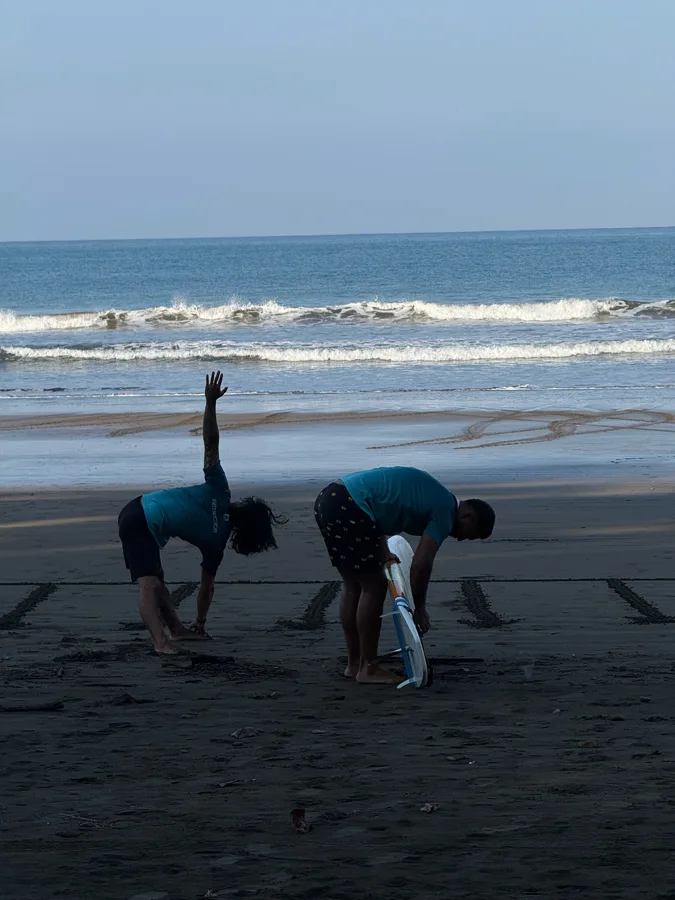 Surf session on the beach