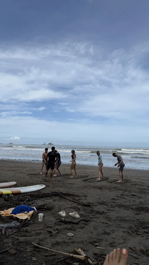 Surf session on the beach