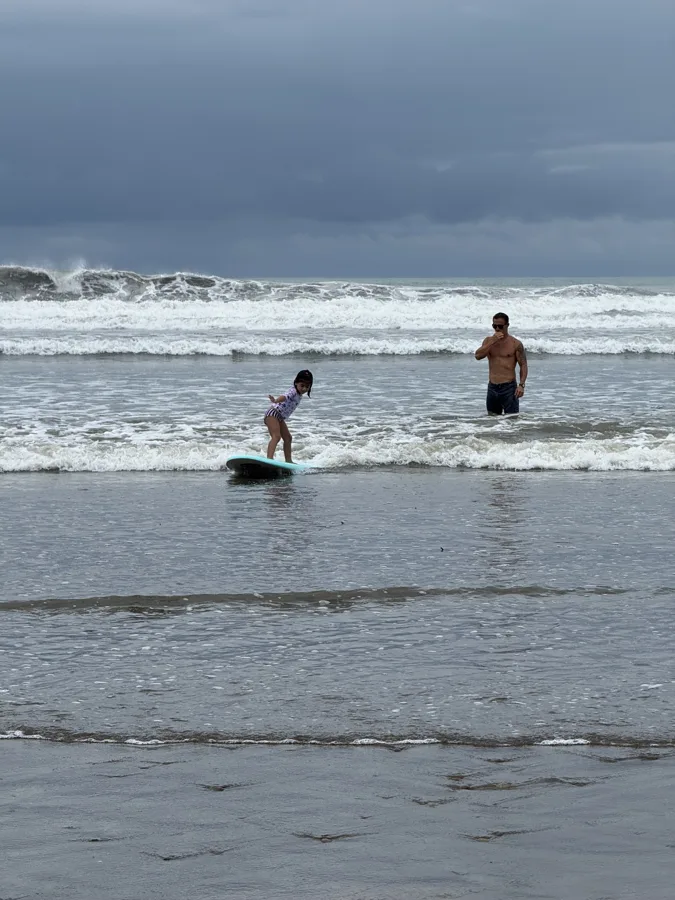 Surfer riding a wave