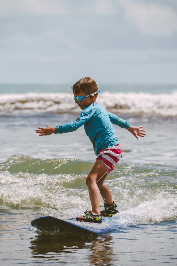 Surfer riding a wave