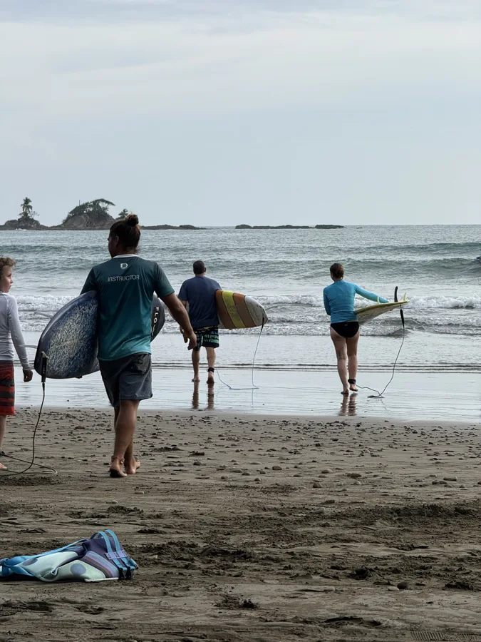 Surf session on the beach