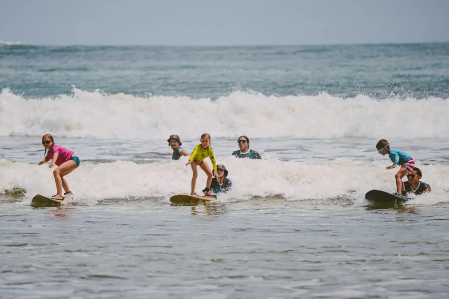 Surfer riding a wave