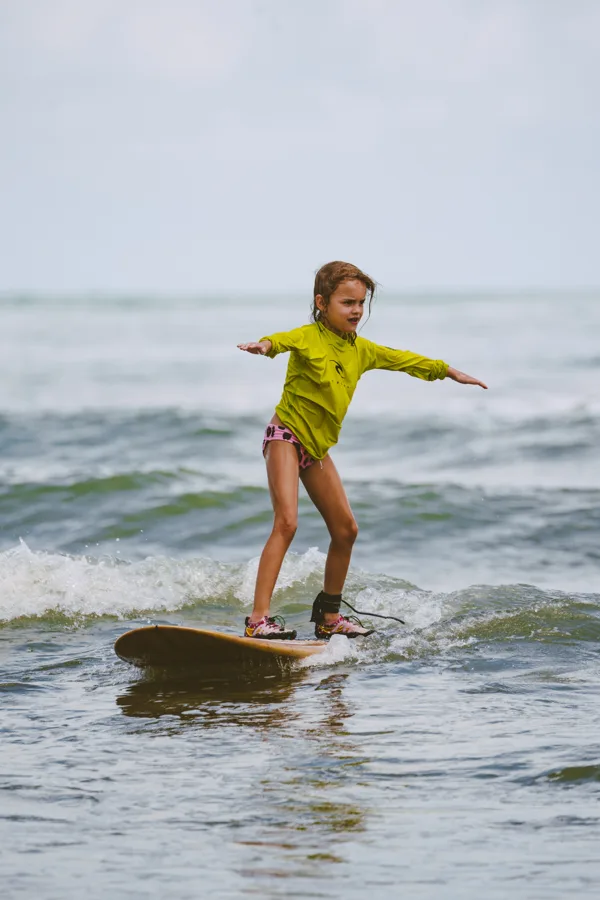 Surfer riding a wave