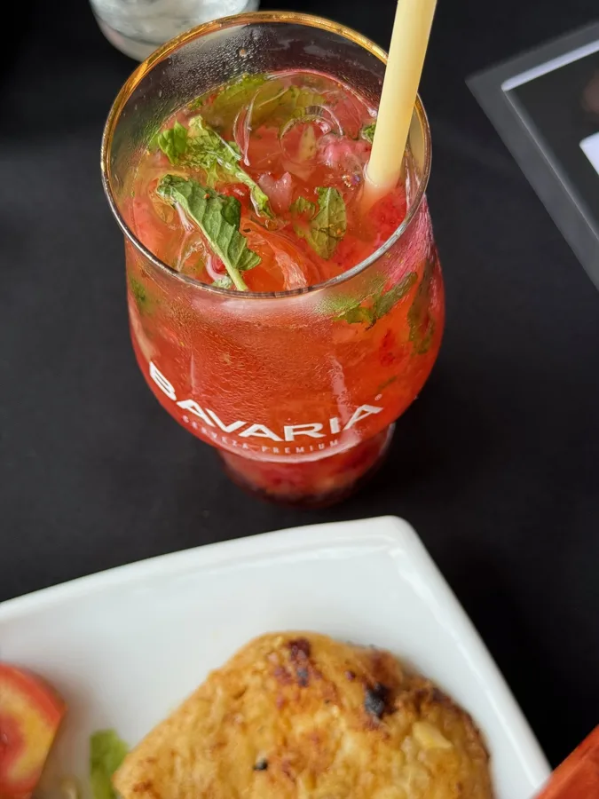 Food and drinks at a local restaurant