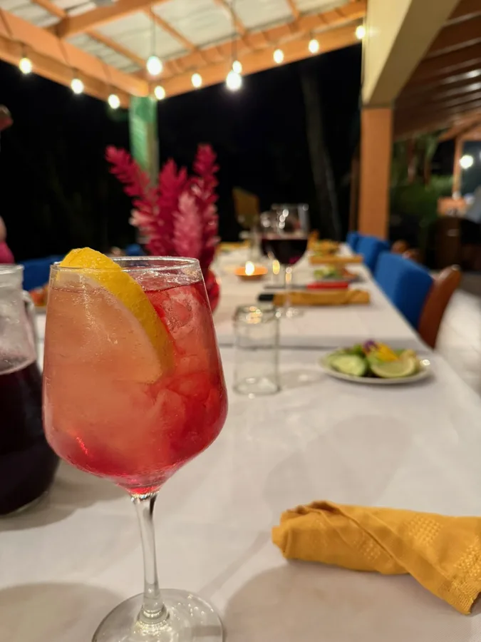 Food and drinks at a local restaurant