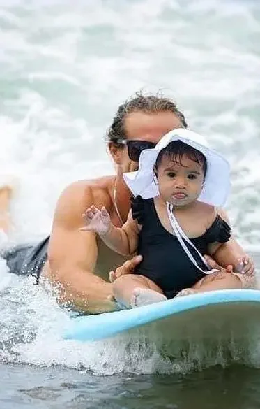 A family moment in the water