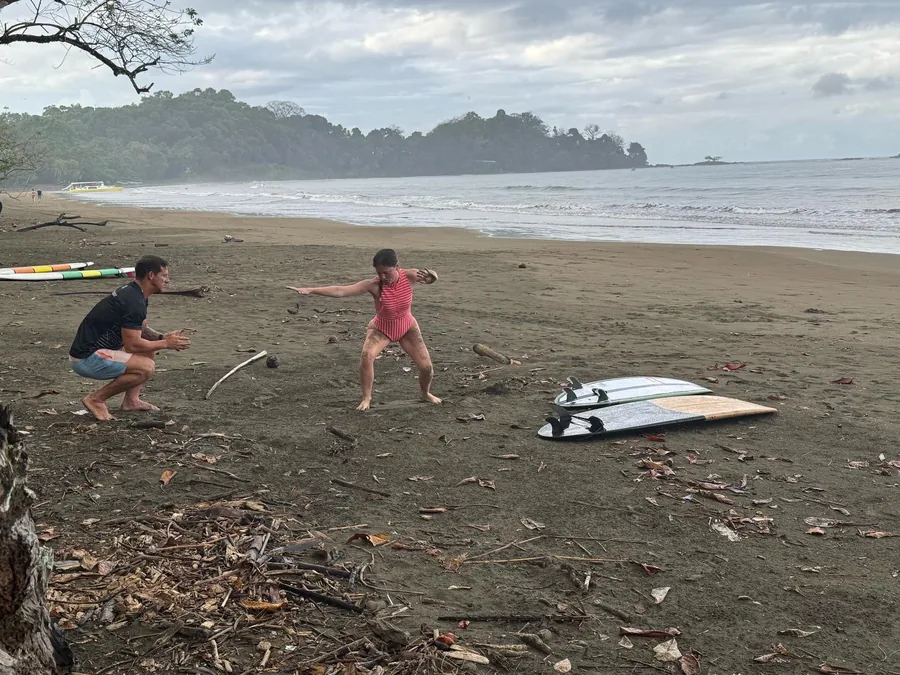 A lesson starts on the sand