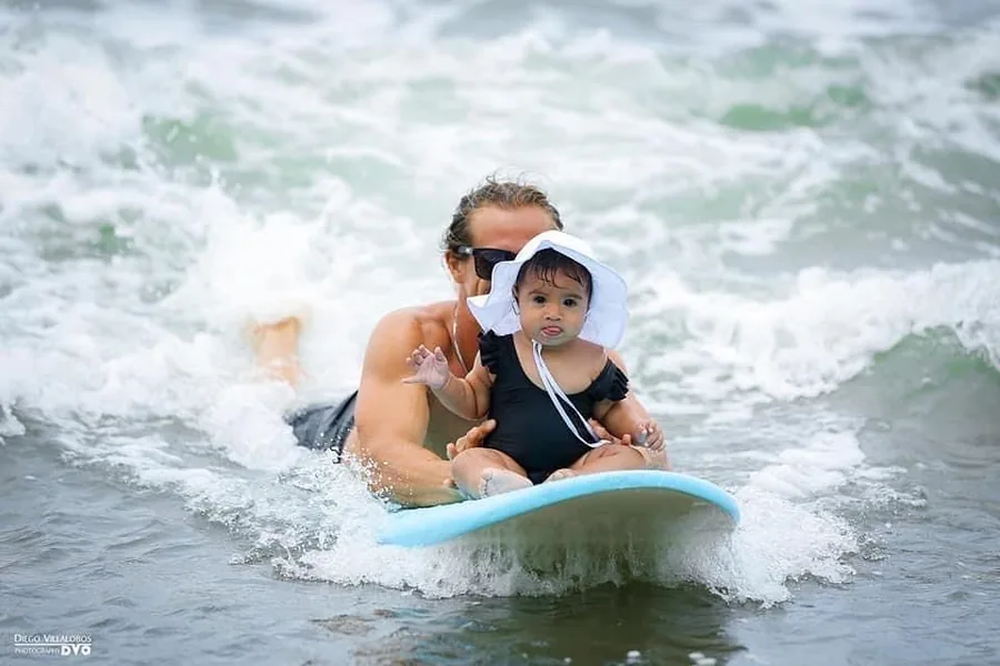 A little one’s first waves