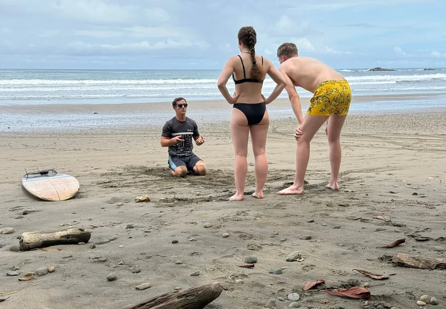Working through the basics on the beach