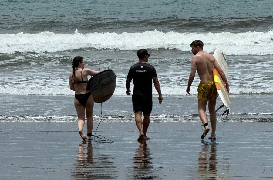 Heading into the water together
