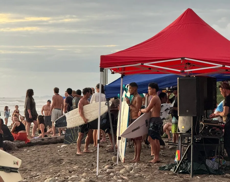 A gathering beside the surf
