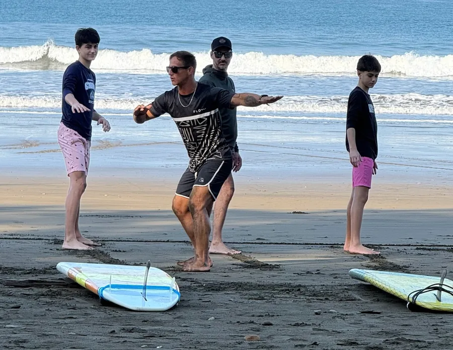 Practicing technique on the sand