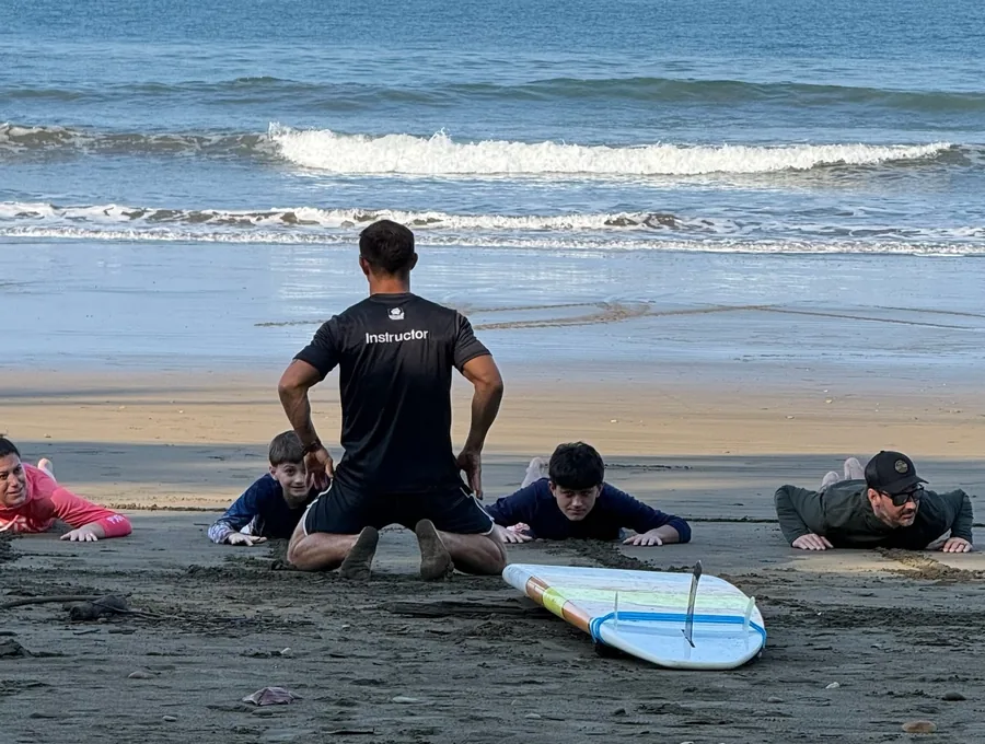 Listening to the coach before paddling out