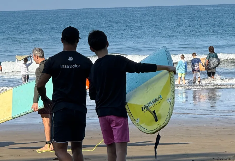 Walking down with the boards