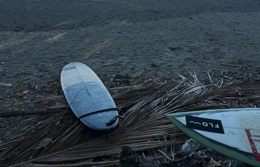 Board resting after a session